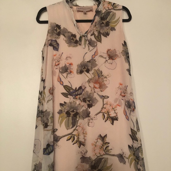 NWOT Philosophy Pink Floral two layer dress - Picture 1 of 4